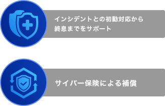 インシデントとの初動対応から終息までをサポート サイバー保険による補償