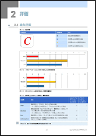 セキュリティ診断結果報告書サンプル（表、グラフ）