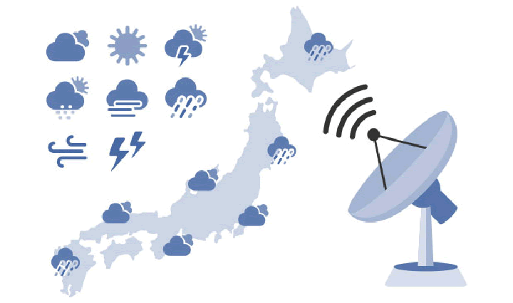 気象庁の気象データや地震情報、自治体からの緊急速報を入手