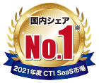 6年連続国内売上No.1 2014-2019年度 CTI Saas市場